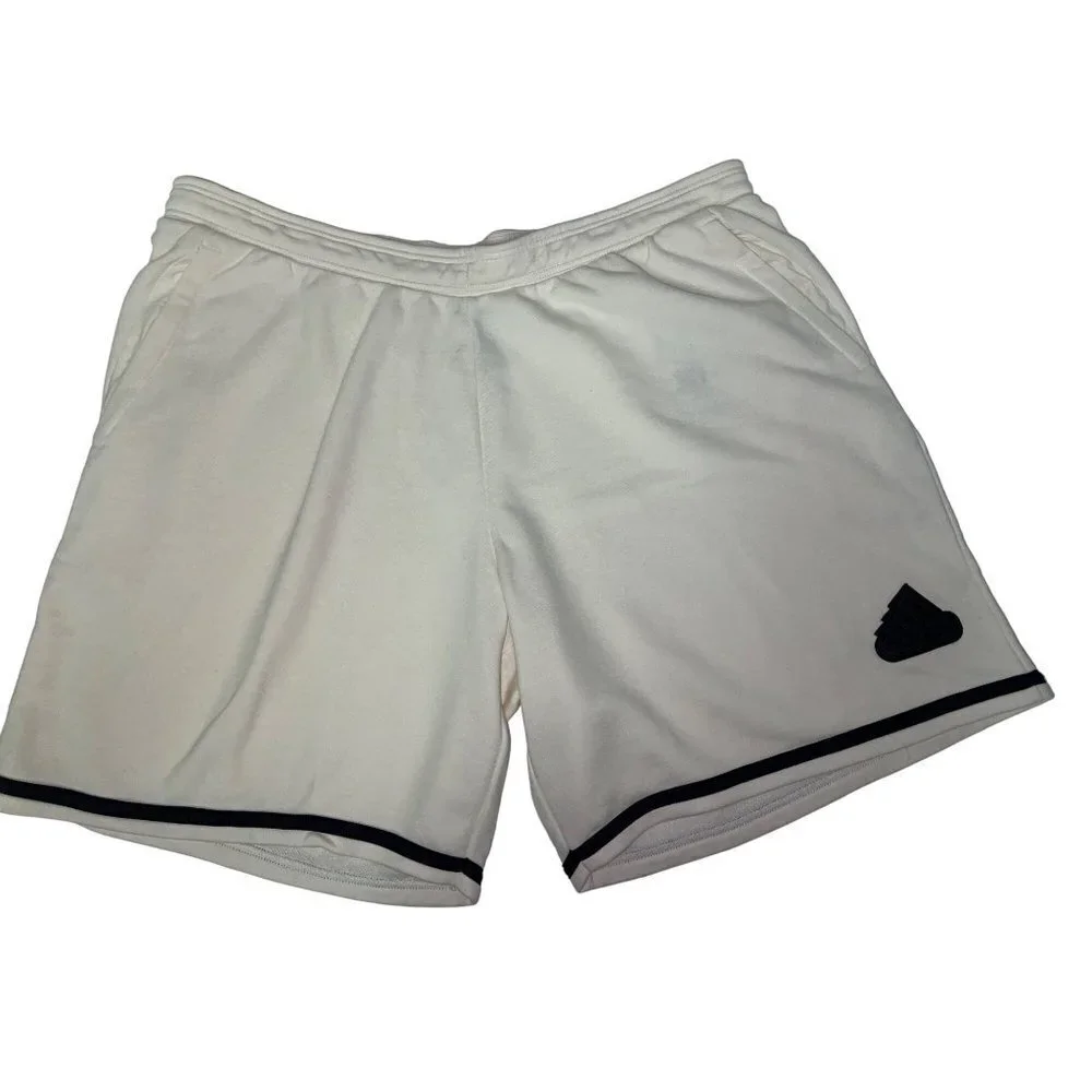 NEW! Adidas U Sho French Terry White Pull on Logo Shorts Men's Size 2XL